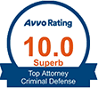 Avvo 10.0 Superb rating badge
