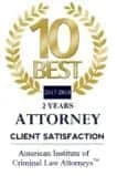 10 Best attorney client-satisfaction recognition, 2017–2018
