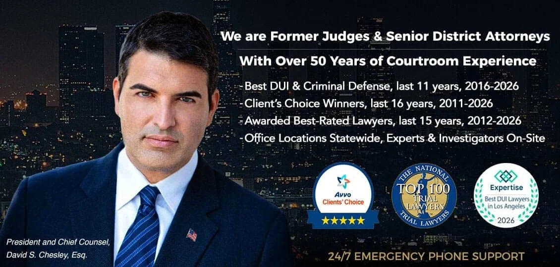 David S. Chesley, President and Chief Counsel. Former judges and senior district attorneys with over 50 years of courtroom experience. Avvo Clients’ Choice, National Trial Lawyers Top 100, and Expertise Best DUI Lawyers awards. 24/7 emergency phone support.