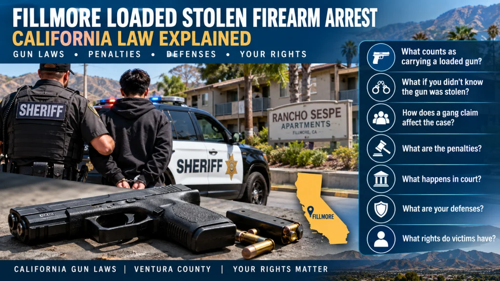 Fillmore Loaded Stolen Firearm Arrest: California Law Explained